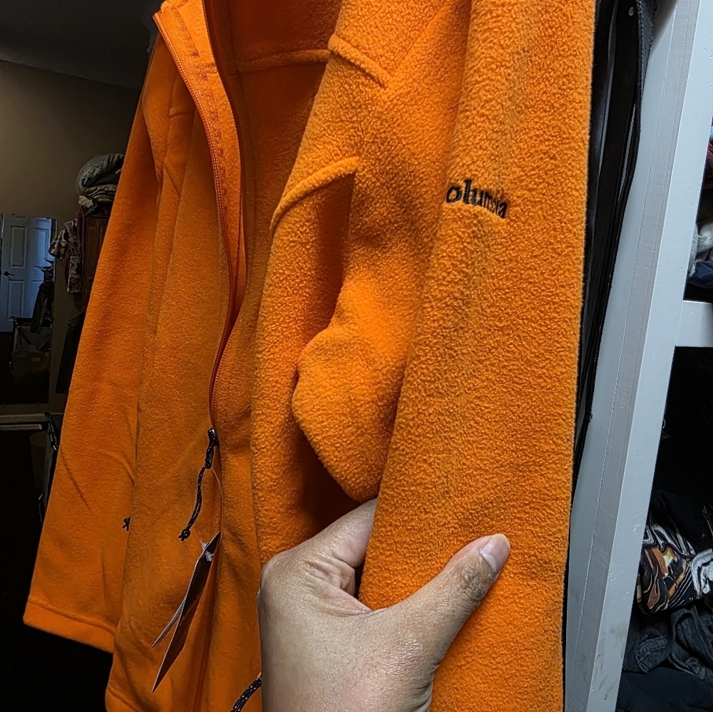 Columbia Bright Orange Fleece Jacket - Picture 4 of 7